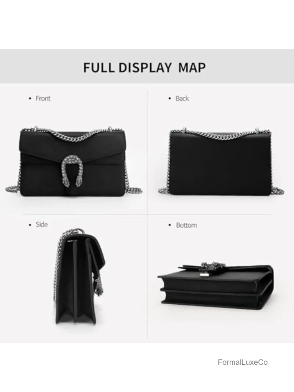 Genuine Leather Crossbody Bag Chain Purse Satchel Shoulder Bag for Women